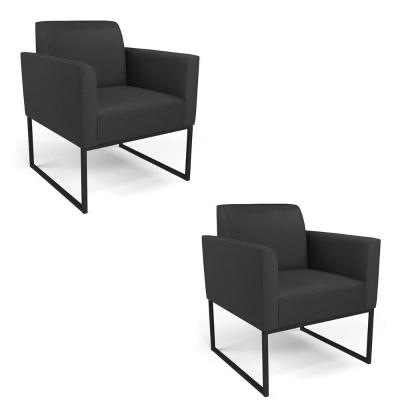 Kit 2 Poltronas Base Industrial Preto Marisa Corino D03 - D\'rossi Cor Preto