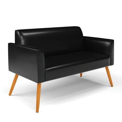 Sofá Namoradeira Pés Palito Castanho Marisa Corano D03 - D\'rossi Cor Preto