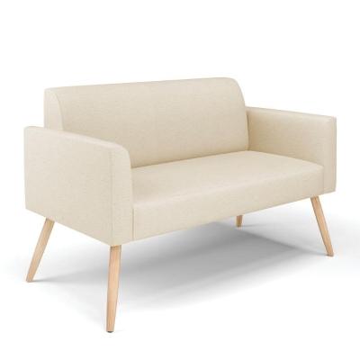 Sofá Namoradeira Pés Palito Natural Marisa Linho D03 - D\'rossi Cor A19 Bege