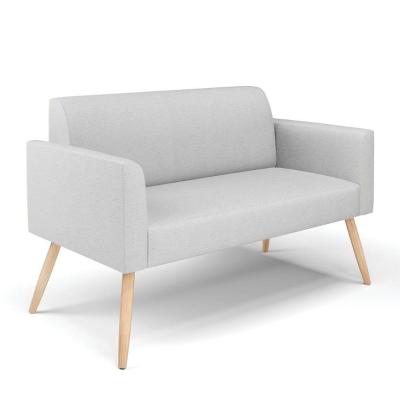 Sofá Namoradeira Pés Palito Natural Marisa Linho D03 - D\'rossi Cor A05 Cinza