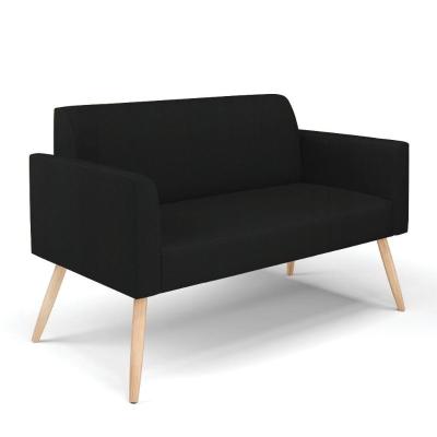 Sofá Namoradeira Pés Palito Natural Marisa Linho D03 - D\'rossi Cor A79 Preto