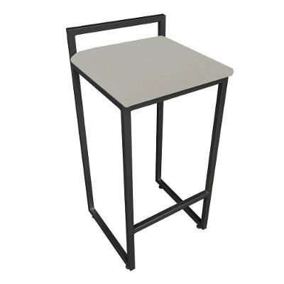 Banqueta Alta Lavínia Suede Base Preto D\'rossi Cor Marrom Rato