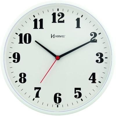 Relógio Silencioso Parede Preto 26 Cm Contínuo Herweg 6126s0 Branco