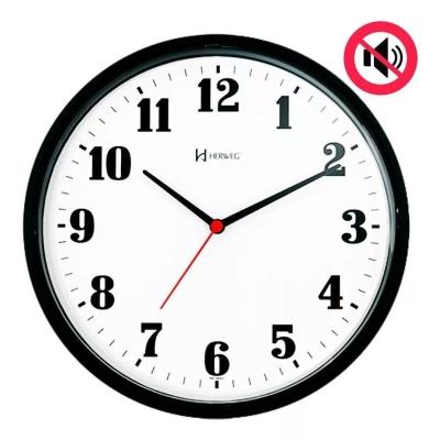 Relógio Silencioso Parede Preto 26 Cm Contínuo Herweg 6126s0 Preto