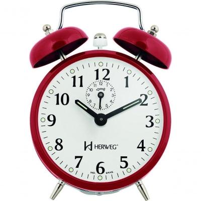 Despertador Cordas Antigo Alarme Forte Metal 2208 Vermelho