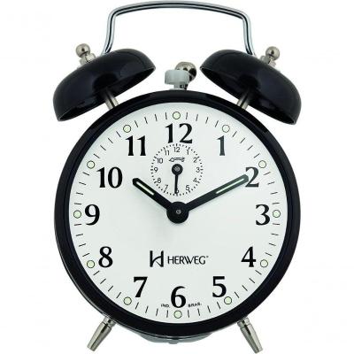Despertador Cordas Antigo Alarme Forte Metal 2208 Preto