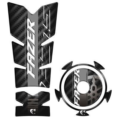 Kit Protetor Tanque E Bocal Adesivo Moto Yamaha Fz15 Cor Cinza