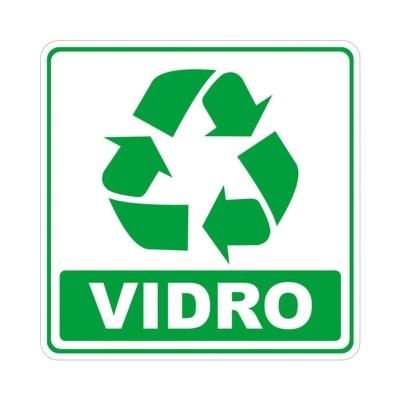 Adesivo Lixo Reciclavel Vidro 1 Unidade 10cmx10cm Cor Verde