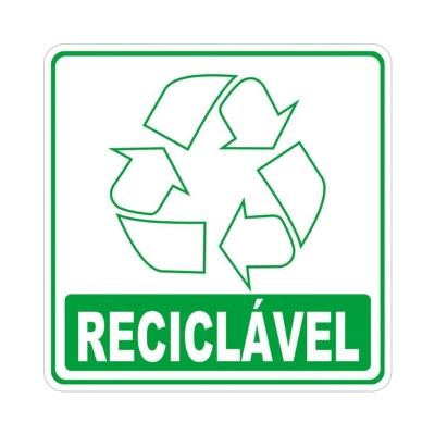 Adesivo Lixo Reciclavel 10cmx10cm Nome Do Desenho Reciclável