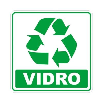 Adesivo Lixo Reciclavel Vidro 1 Unidade 20cm X 20cm Nome Do Desenho Vidro