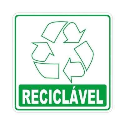 Adesivo Lixo Reciclavel 1 Unidade 15cmx15cm Nome Do Desenho Reciclável