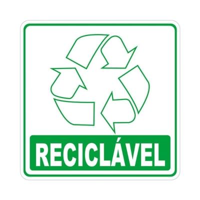Adesivo Lixo Reciclavel 1 Unidade 20cm X 20cm Nome Do Desenho Reciclável