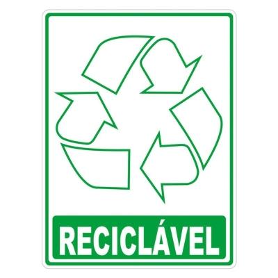 Adesivo Lixo Reciclavel 1 Unidade 20cm X 15cm Nome Do Desenho Reciclável