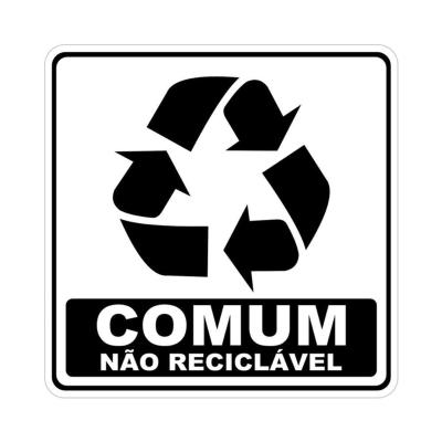 Adesivo Lixo Reciclavel Comum Não Reciclável 1 Unidade 20cm X 20cm Nome Do Desenho Comum