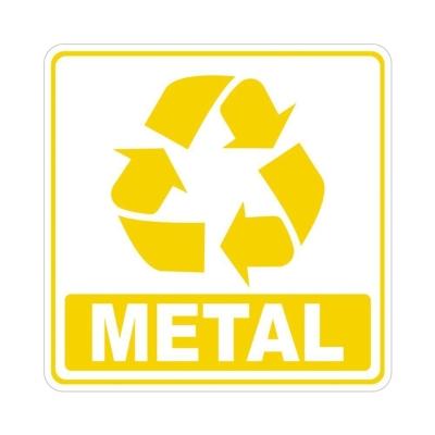 Adesivo Lixo Reciclavel Metal 1 Unidade 10cmx10cm Cor Amarelo