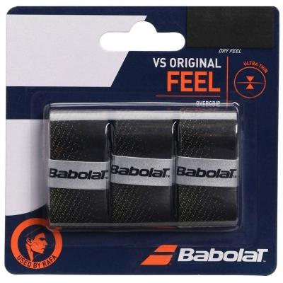 Overgrip Babolat Vs Original Com 03 Unidades Cor Preto E Amarelo