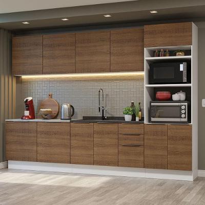 Armário De Cozinha Completa 310cm Branco/rustic Stella Madesa 01 Branco/rustic
