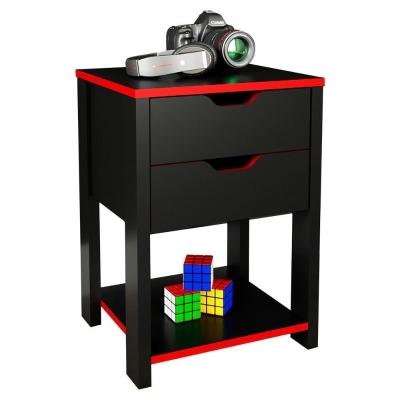 Gaveteiro Gamer 2 Gaveta Me4163 Preto Vermelho Tecno Mobili Preto Vermelho