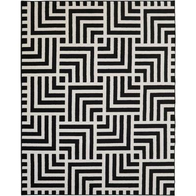 Tapete Para Sala Black White Geometric 1,50x2,00 São Carlos