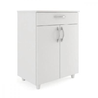 Balcão Multiuso Duna 2 Portas 1 Gaveta Branco Fiorello Branco Brilho