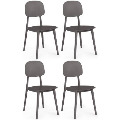 Kit 4 Cadeiras Itália Para Sala/cozinha Em Polipropileno - Cinza