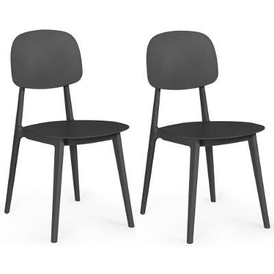 Kit 2 Cadeiras Itália Para Sala/cozinha Em Polipropileno - Preto