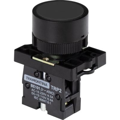 Botão De Impulso Tramontina Trp2-ea21 1na Preto Com Base De Plástico