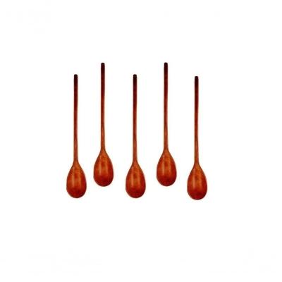 Kit 5 Peças Colher De Pau Madeira Modelo Índio 44 Cm.
