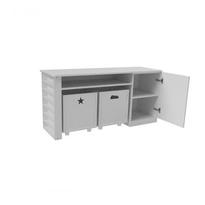 Rack Com Baús Infantil Com Porta Carrinhos Kauan 100% Mdf
