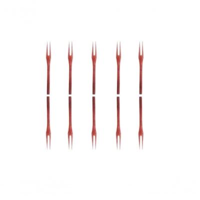 Kit 10 Peças Garfo Petisco Grande De Pau Madeira 22 Cm