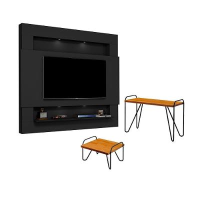 Conjunto Sala De Estar Kansas Preto e