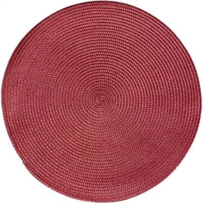 Kit 2 Americano Requinte Liso Para Mesa Redondo 38cm Bordô