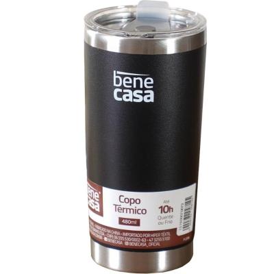 Copo Térmico Para Bebidas 480ml Vedação à Vácuo Preto