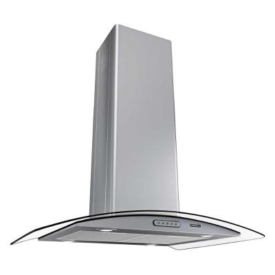 Coifa Ilha 75Cm Vidro Curvo 3 Velocidades Inox Inox 110V