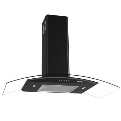 Coifa De Parede Clean Vidro Curvo Black 90cm Preto 220v