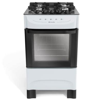 Fogão Mueller Branco 4 Bocas Com Mesa De Vidro E Acendimento Mfv4bb