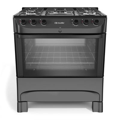 Fogão Mueller Preto Fosco 5 Bocas Com Mesa Esmaltada E Acendimento Mfi5bc Preto Fosco