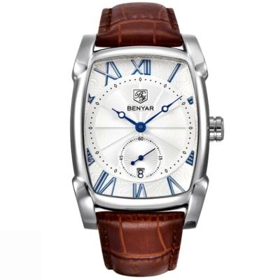 Relógio Masculino Quadrado Casual De Quartzo Impermeável Branco