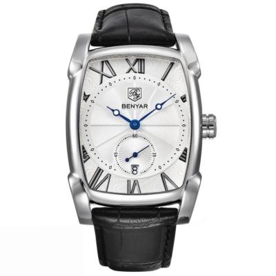 Relógio Masculino Quadrado Casual De Quartzo Impermeável Prata