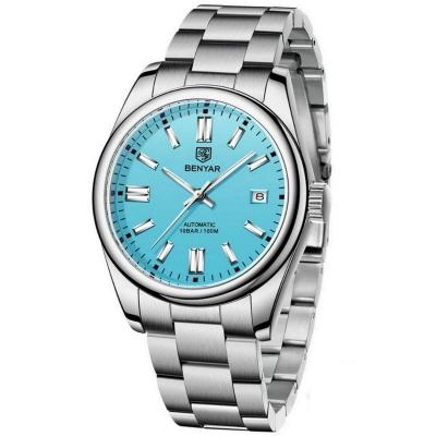 Relógio De Pulso Masculino Automático Em Aço Inoxidável Casual à Prova D\' água Azul