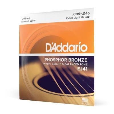 Encordoamento Violão Aço 12c 09-45 D Addario Phosphor Ej41 [f035]
