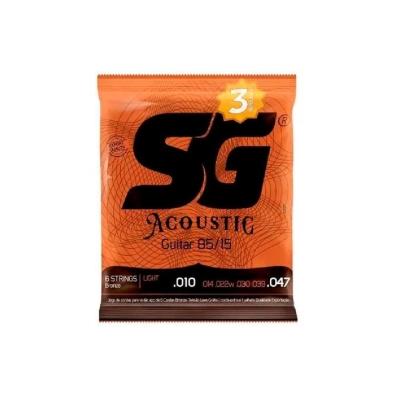 Encordoamento P-violão Aço Bronze 85-15 Pct-3 Sg 0.010 - 0.047 - Pç - 3 [f108]
