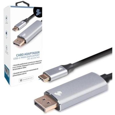 Cabo Adaptador Usb-c Para Dport Macho 4k 60hz 1.8m 5+ [f002]