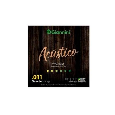 Encordoamento Giannini P-violão Aço Bronze 65-35 0.011" Gespw [f108]