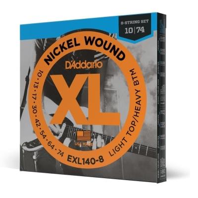 Encordoamento Guitarra 8c 10-74 D Addario Xl Nickel Exl140-8 [f035]