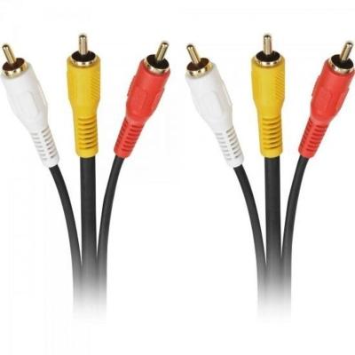 Cabo 3 Rca Macho X 3 Rca Macho Com Coaxial 1,8m Preto Storm - Pct - 10 [f002]
