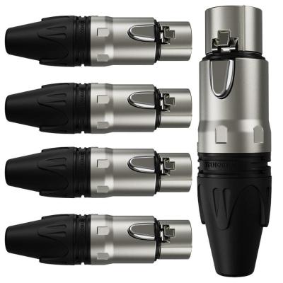 Conector Xlr Femea Wc 1003 Fl Bk Ni 3p Cabo Wireconex 05 Unidades [f108]