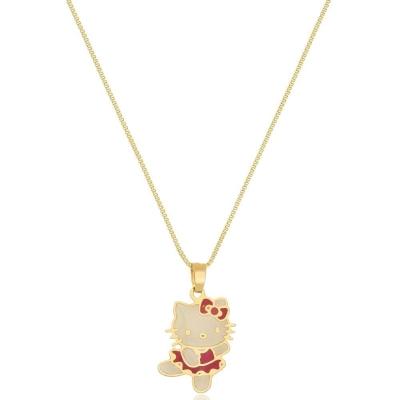 Colar Personalizado Hello Kitty Folheado Em Ouro 18k [f027]