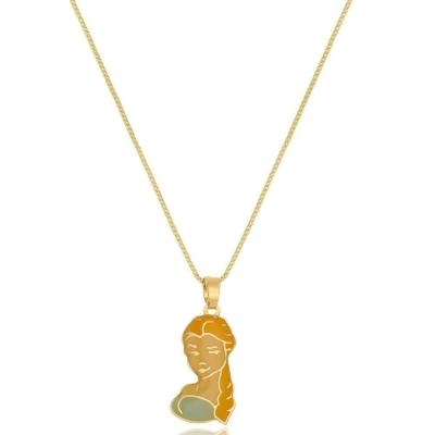 Colar Personalizado Elsa Frozen Folheado Em Ouro 18k [f027]