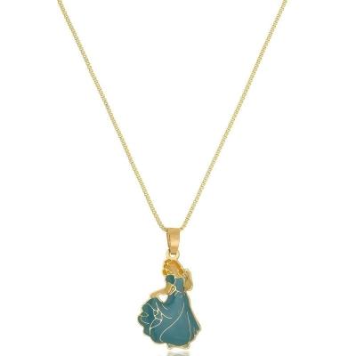 Colar Personalizado Cinderela Folheado Em Ouro18k [f027]